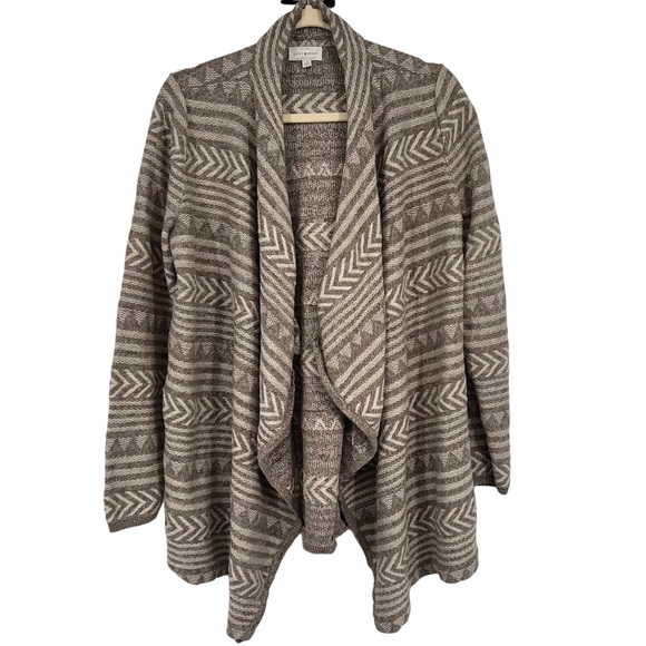 Lucky Brand Geo Stitch Cardigan Sweater size L - Picture 2 of 12
